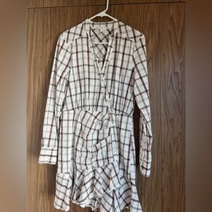 Veronica Beard White and Red Plaid dress